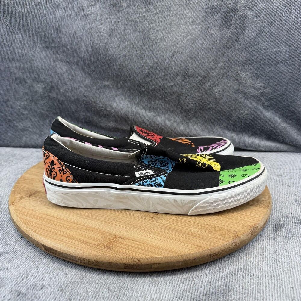 Vans Classic Slip-On Crayola Shoes Womens Size 9.5 Multicolor Canvas Sneakers